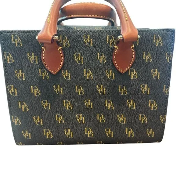 Dooney & Bourke Gretta Cotton Mini Janie Satchel. Brown T’More NWT - Picture 2 of 5